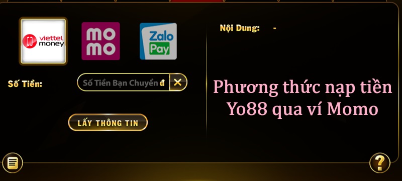 Phương thức nạp tiền Yo88 qua ví Momo